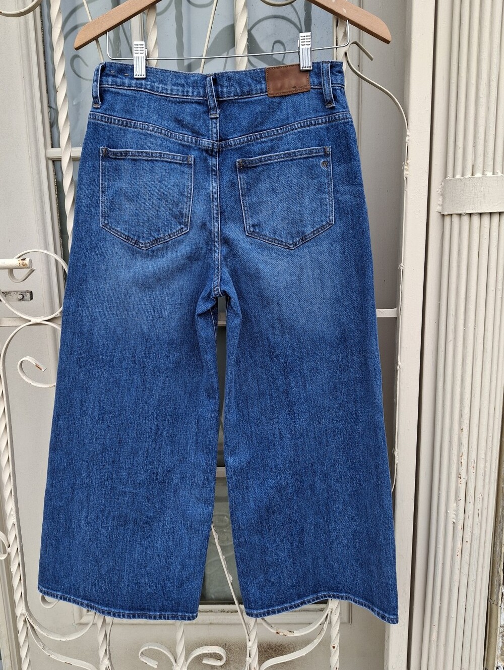 Madewell G7204 Bainbridge Wide-Leg Crop Blue Denim Jeans   Women Size 27 - Picture 5 of 16